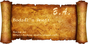 Bodzás Anett névjegykártya