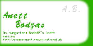 anett bodzas business card